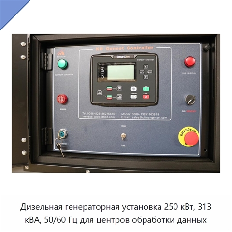 Дизельная генераторная установка 250 кВт, 313 кВА, 50/60 Гц для центров обработки данных