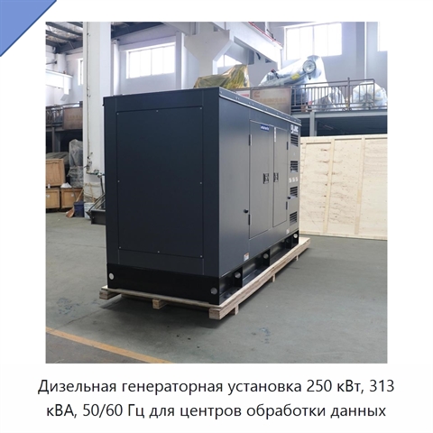 Дизельная генераторная установка 250 кВт, 313 кВА, 50/60 Гц для центров обработки данных
