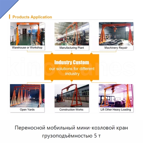 Переносной мобильный мини-козловой кран грузоподъёмностью 5 т
