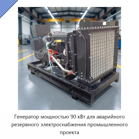 Генератор мощностью 90 кВт для аварийного резервного электроснабжения промышленного проекта