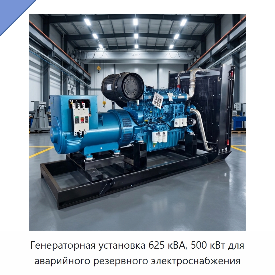 Генераторная установка 625 кВА, 500 кВт для аварийного резервного электроснабжения — Дизельные генераторы
