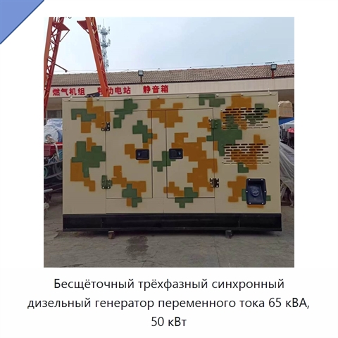 Бесщёточный трёхфазный синхронный дизельный генератор переменного тока 65 кВА, 50 кВт