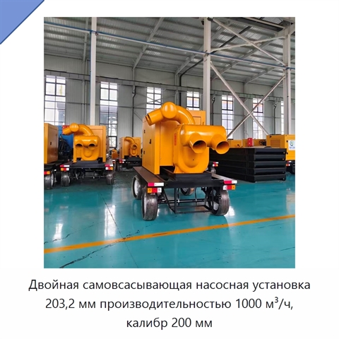 Двойная самовсасывающая насосная установка 203,2 мм производительностью 1000 м³/ч, калибр 200 мм