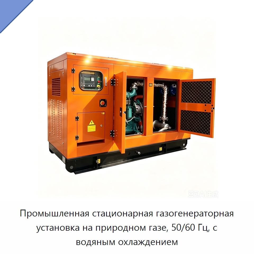 Промышленная стационарная газогенераторная установка на природном газе, 50/60 Гц, с водяным охлаждением — Газотурбинные генераторы