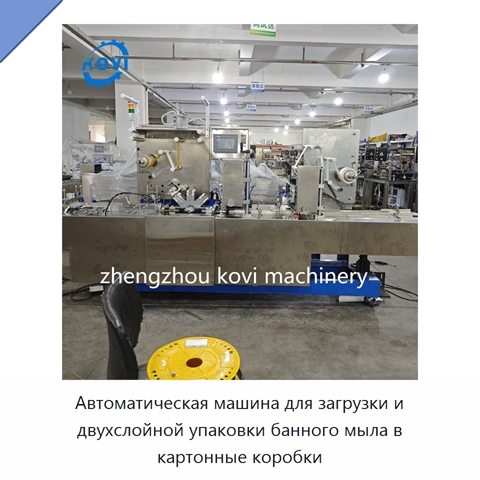 Автоматическая машина для загрузки и двухслойной упаковки банного мыла в картонные коробки