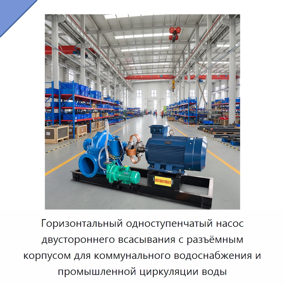 Горизонтальный одноступенчатый насос двустороннего всасывания с разъёмным корпусом для коммунального водоснабжения и промышленной циркуляции воды — Насосы
