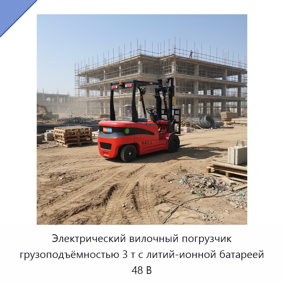 Электрический вилочный погрузчик грузоподъёмностью 3 т с литий-ионной батареей 48 В — Вилочные погрузчики