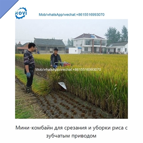 Мини-комбайн для срезания и уборки риса с зубчатым приводом