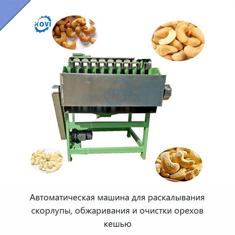 Автоматическая машина для раскалывания скорлупы, обжаривания и очистки орехов кешью