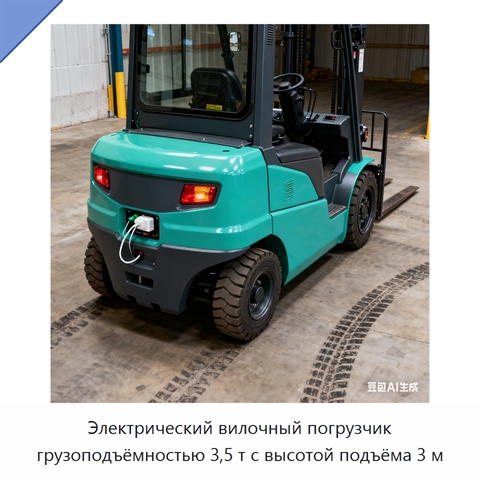 Электрический вилочный погрузчик грузоподъёмностью 3,5 т с высотой подъёма 3 м