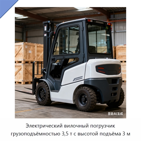 Электрический вилочный погрузчик грузоподъёмностью 3,5 т с высотой подъёма 3 м