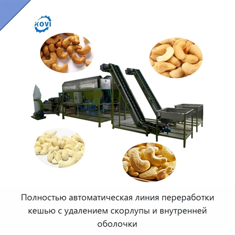 Полностью автоматическая линия переработки кешью с удалением скорлупы и внутренней оболочки