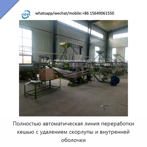 Полностью автоматическая линия переработки кешью с удалением скорлупы и внутренней оболочки