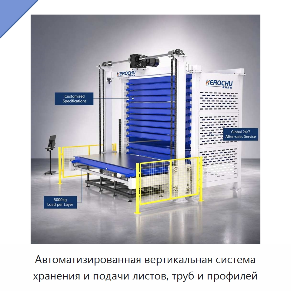 Автоматизированная вертикальная система хранения и подачи листов, труб и профилей — Подъемно-транспортное и складское оборудование