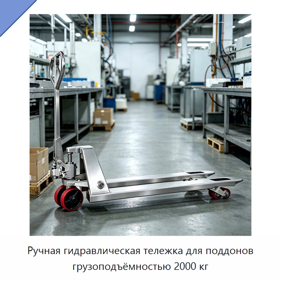 Ручная гидравлическая тележка для поддонов грузоподъёмностью 2000 кг — Вилочные погрузчики
