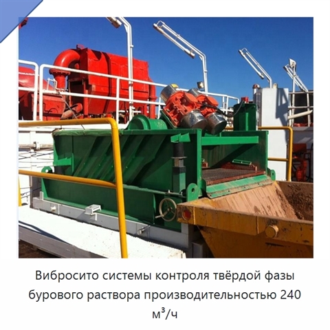 Вибросито системы контроля твёрдой фазы бурового раствора производительностью 240 м³/ч