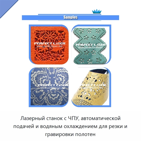 Лазерный станок с ЧПУ, автоматической подачей и водяным охлаждением для резки и гравировки полотен