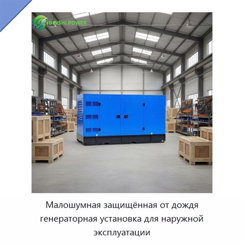 Малошумная защищённая от дождя генераторная установка для наружной эксплуатации