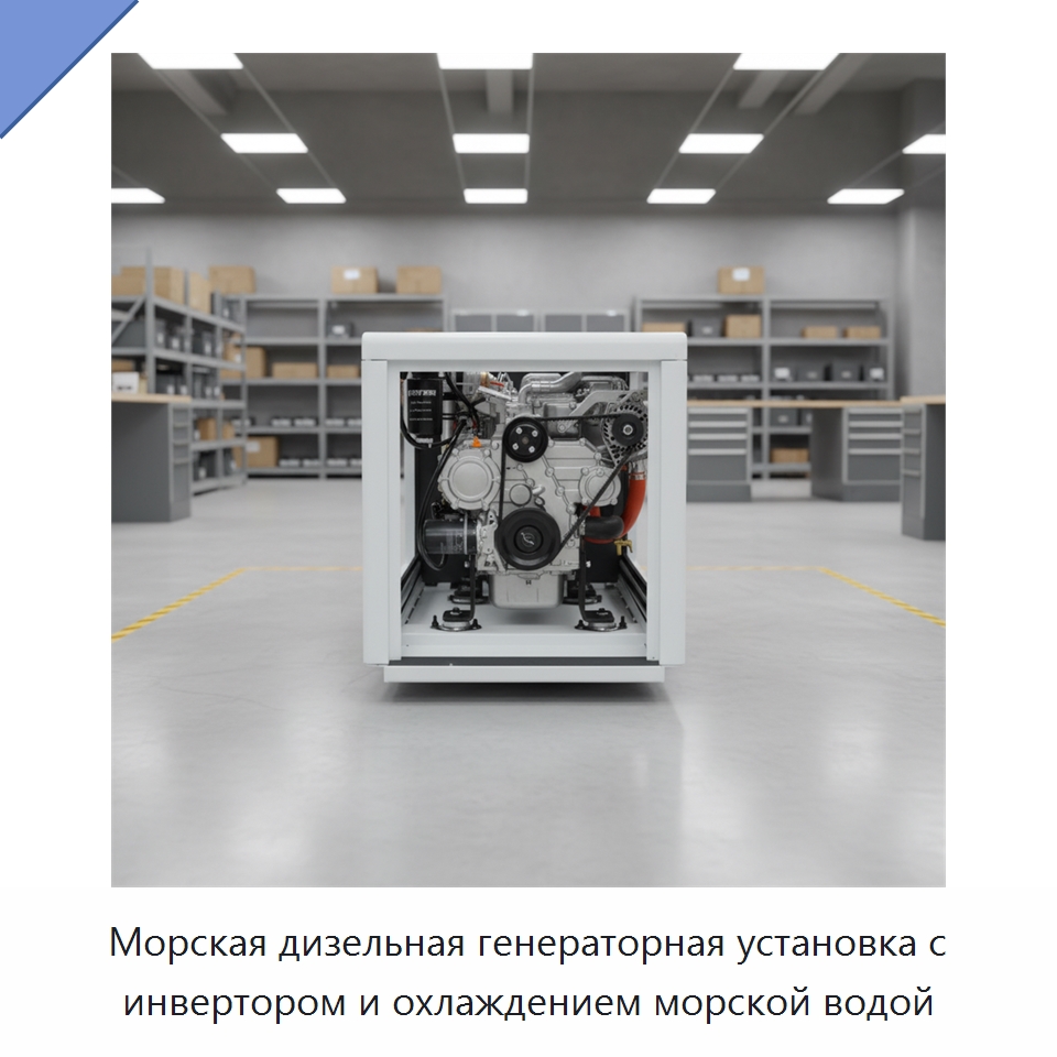 Морская дизельная генераторная установка с инвертором и охлаждением морской водой — Дизельные генераторы