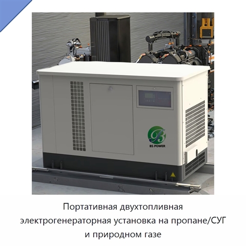 Портативная двухтопливная электрогенераторная установка на пропане/СУГ и природном газе