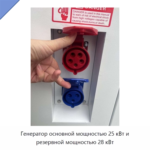 Генератор основной мощностью 25 кВт и резервной мощностью 28 кВт