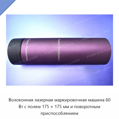 Волоконная лазерная маркировочная машина 60 Вт с полем 175 × 175 мм и поворотным приспособлением