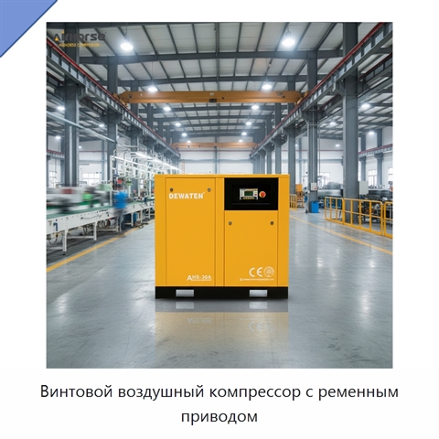Винтовой воздушный компрессор с ременным приводом