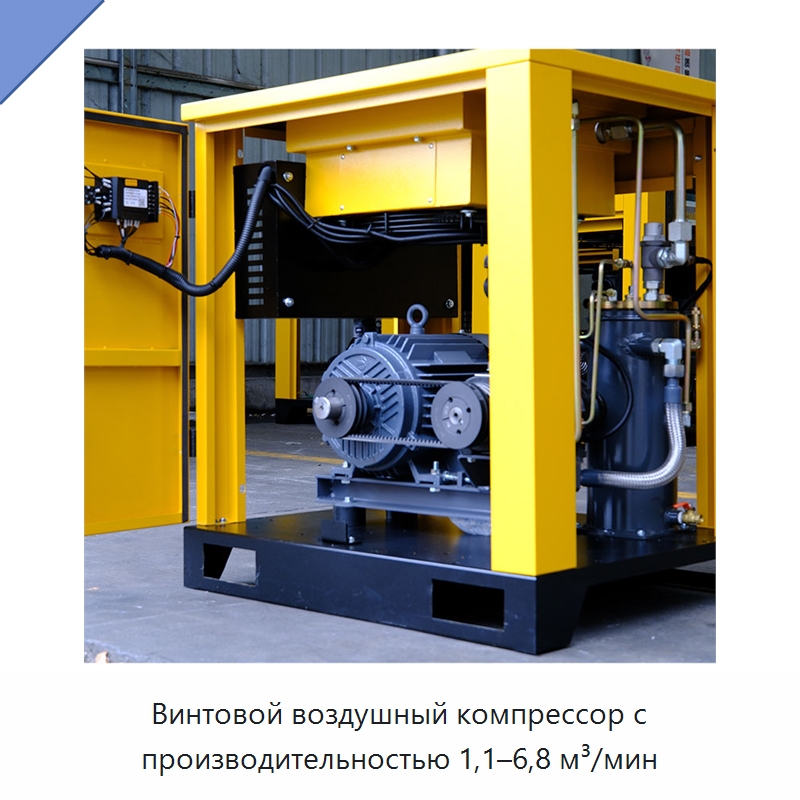 Винтовой воздушный компрессор с производительностью 1,1–6,8 м³/мин — Промышленные компрессоры