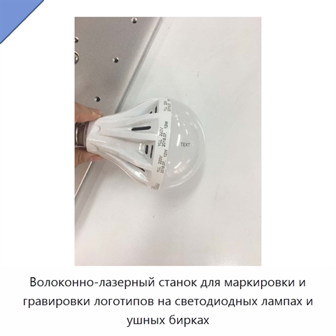 Волоконно-лазерный станок для маркировки и гравировки логотипов на светодиодных лампах и ушных бирках