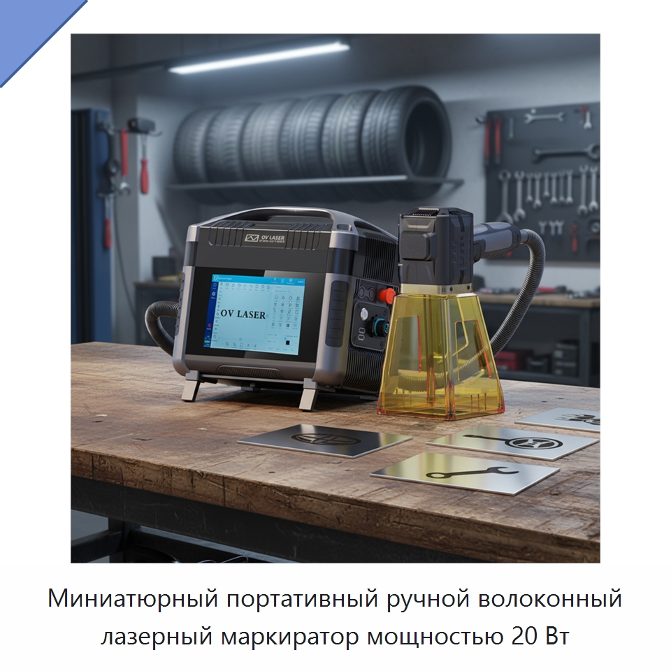 Миниатюрный портативный ручной волоконный лазерный маркиратор мощностью 20 Вт — Лазерные маркировочные станки