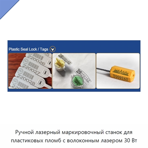 Ручной лазерный маркировочный станок для пластиковых пломб с волоконным лазером 30 Вт