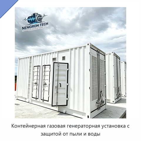 Контейнерная газовая генераторная установка с защитой от пыли и воды