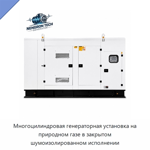 Многоцилиндровая генераторная установка на природном газе в закрытом шумоизолированном исполнении