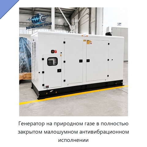 Генератор на природном газе в полностью закрытом малошумном антивибрационном исполнении