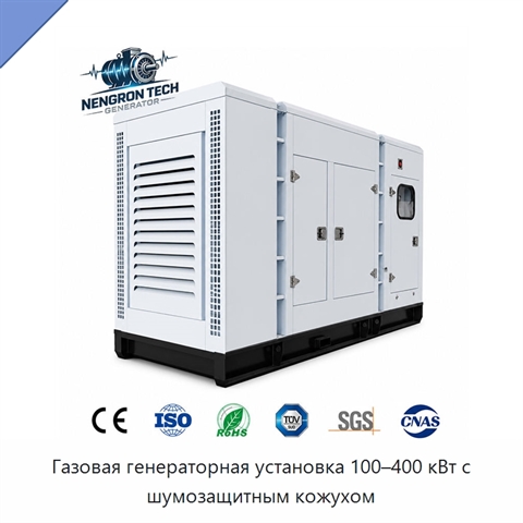 Газовая генераторная установка 100–400 кВт с шумозащитным кожухом