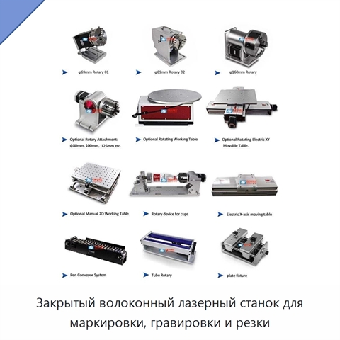 Закрытый волоконный лазерный станок для маркировки, гравировки и резки