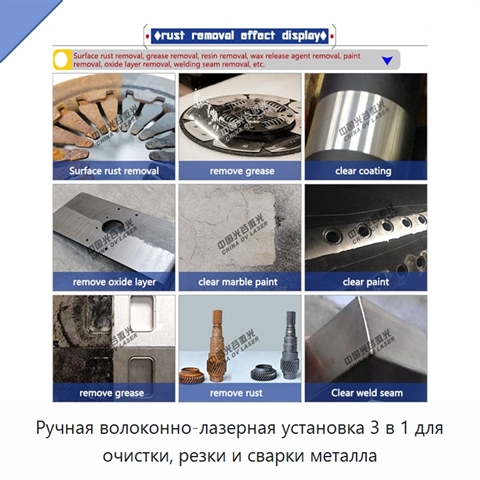 Ручная волоконно-лазерная установка 3 в 1 для очистки, резки и сварки металла