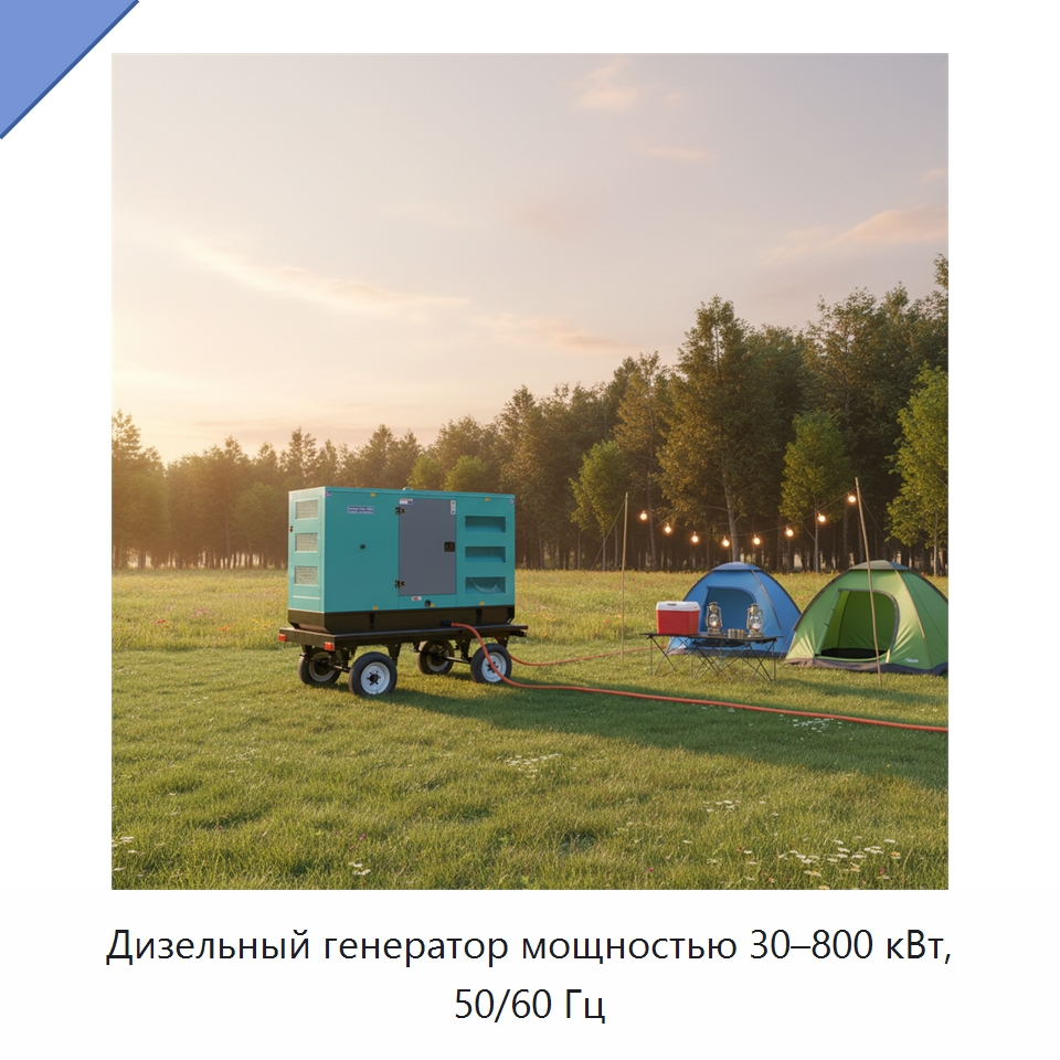 Дизельный генератор мощностью 30–800 кВт, 50/60 Гц — Дизельные генераторы