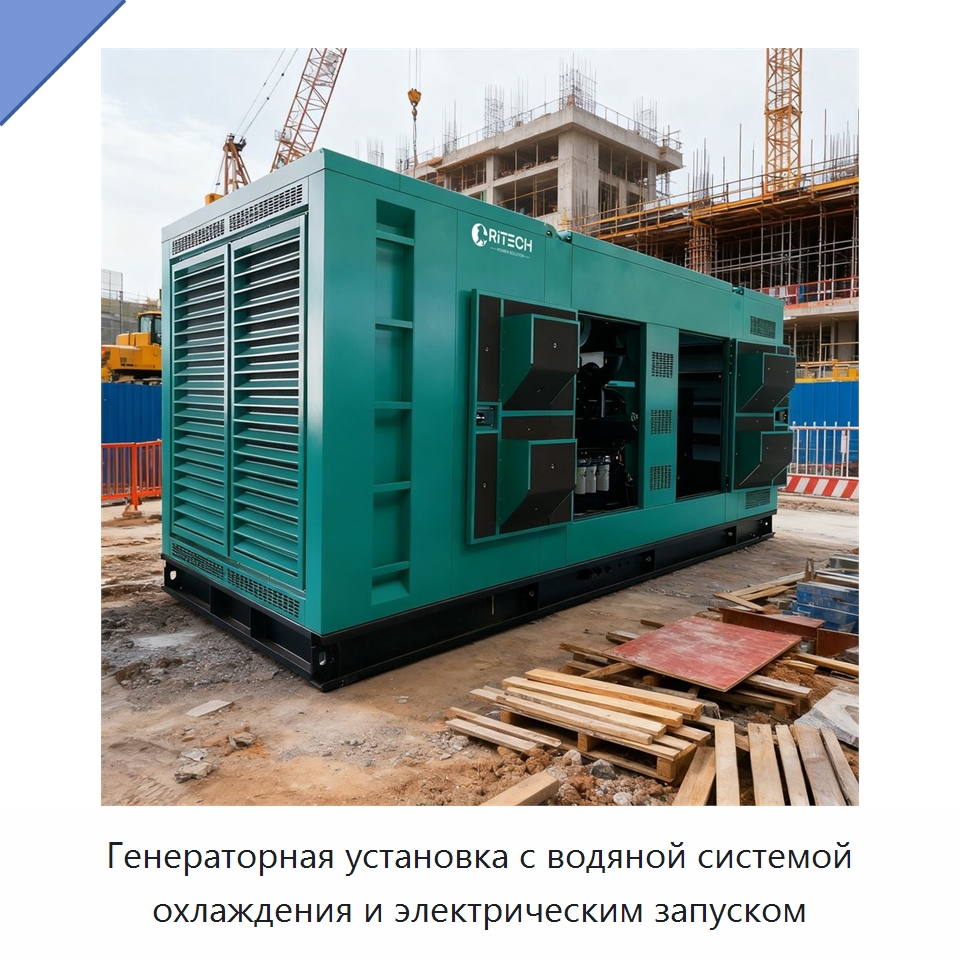 Генераторная установка с водяной системой охлаждения и электрическим запуском — Дизельные генераторы
