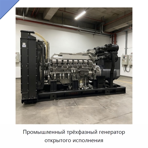 Промышленный трёхфазный генератор открытого исполнения
