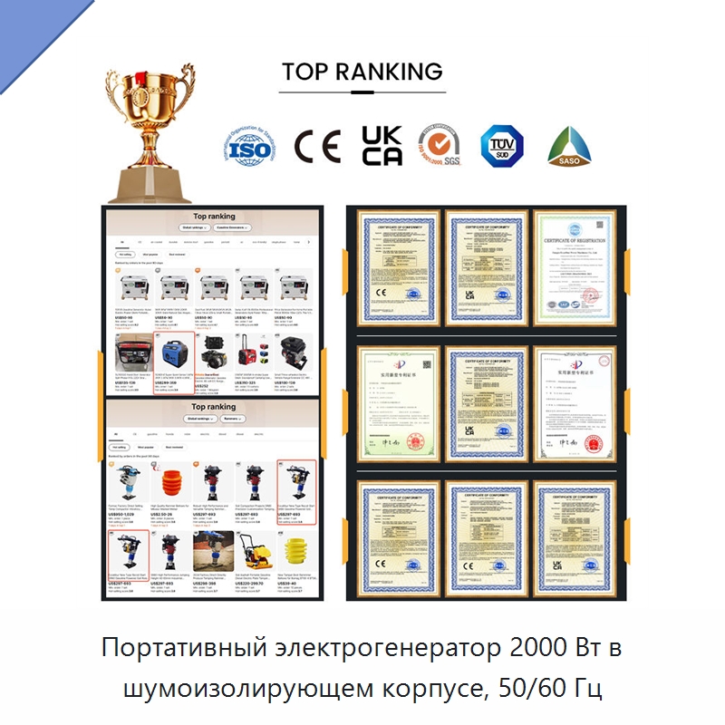 Портативный электрогенератор 2000 Вт в шумоизолирующем корпусе, 50/60 Гц — Дизельные генераторы