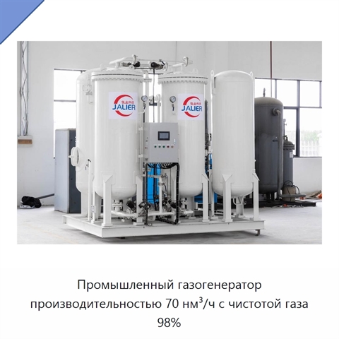 Промышленный газогенератор производительностью 70 нм³/ч с чистотой газа 98%