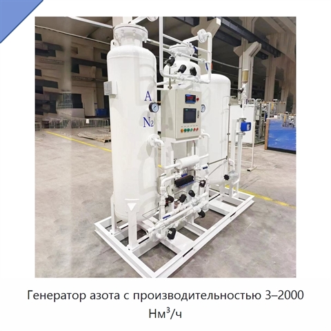 Генератор азота с производительностью 3–2000 Нм³/ч