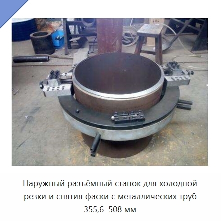 Наружный разъёмный станок для холодной резки и снятия фаски с металлических труб 355,6–508 мм