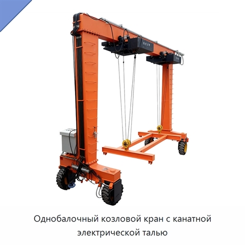 Однобалочный козловой кран с канатной электрической талью
