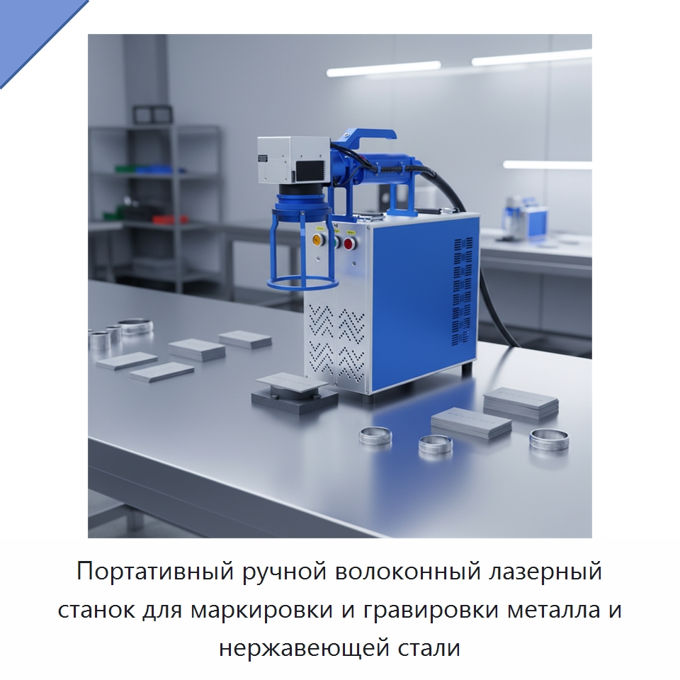Портативный ручной волоконный лазерный станок для маркировки и гравировки металла и нержавеющей стали — Лазерные маркировочные станки