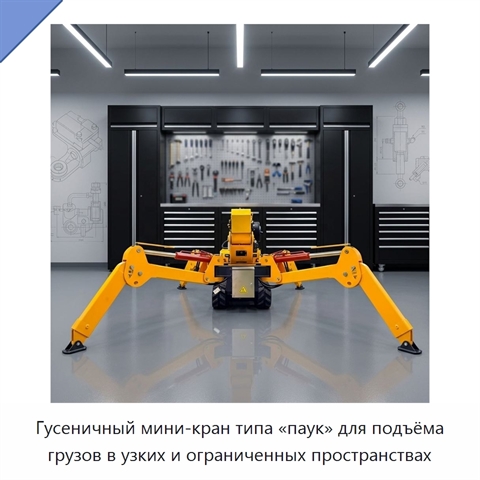 Гусеничный мини-кран типа «паук» для подъёма грузов в узких и ограниченных пространствах