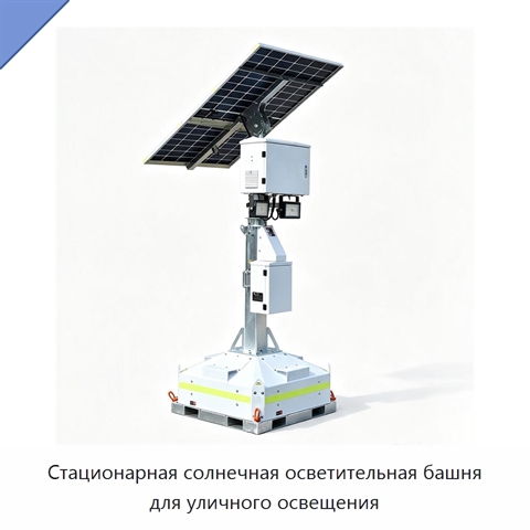 Стационарная солнечная осветительная башня для уличного освещения