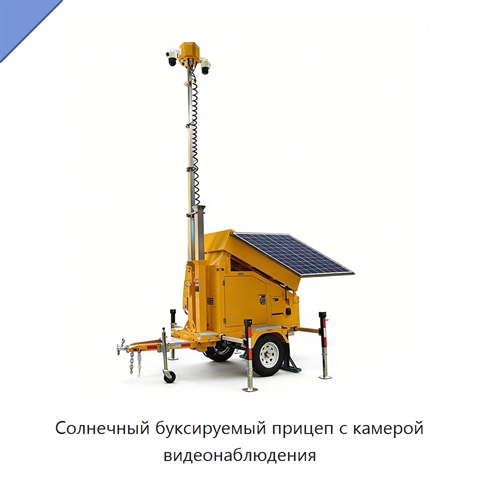 Солнечный буксируемый прицеп с камерой видеонаблюдения