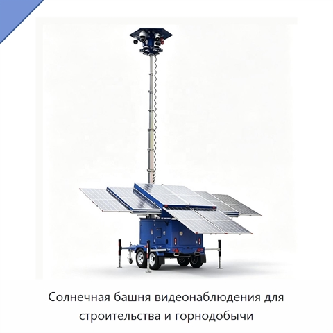 Солнечная башня видеонаблюдения для строительства и горнодобычи